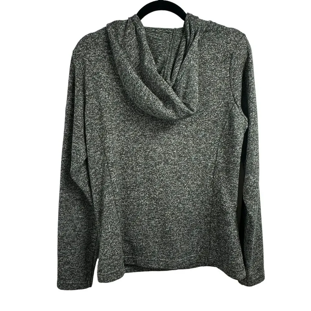 Columbia Women's Hooded Sweatshirt Medium Quarter Button Green Heathered‎